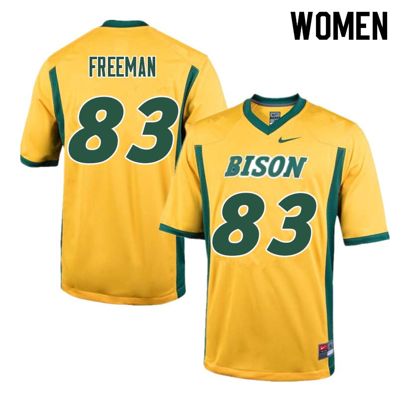 Women #83 Dallas Freeman North Dakota State Bison College Football Jerseys Sale-Yellow - Click Image to Close